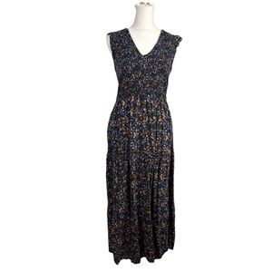 Old Navy Smocked Tiered Floral Midi Dress Size Small